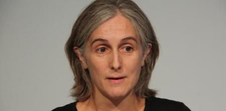 Dolors Camats, portavoz de ICV-EUiA, en rueda de prensa en el Parlament