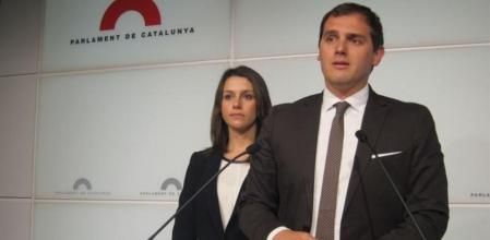 Albert Rivera y Inés Arrimadas, en el Parlament de Catalunya