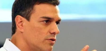 El líder del PSOE, Pedro Sánchez, durante su intervención en un acto político celebrado hoy en Bilbao.