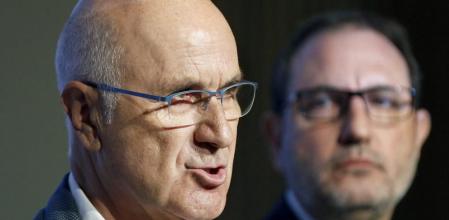 El líder de Unió, Josep Antoni Duran Lleida, junto al candidato a la presidente de la Generalitat, Ramon Espadaler