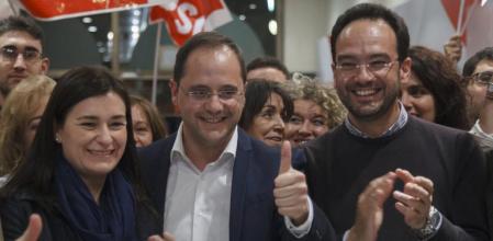 Imagen de archivo de Carmen Monton, Cesar Luena, Antonio Hernando en la Sede del Psoe de la calle Ferraz de Madrid