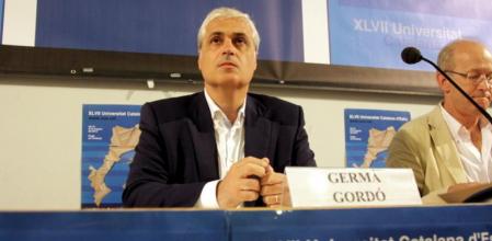 El conseller de Justicia Germà Gordó durante un acto en Prada de Conflent