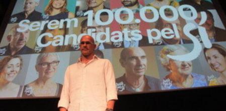 El candidato de Junts pel Sí, Raül Romeva, este lunes.