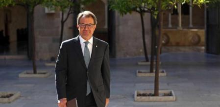 El presidente de la Generalitat, Artur Mas, a su llegada al Palau de la Generalitat donde se celebró la primera reunión del gobierno catalán tras el paréntesis estival