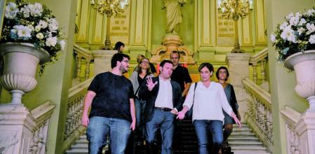 Ada Colau y el equipo directivo del Liceu