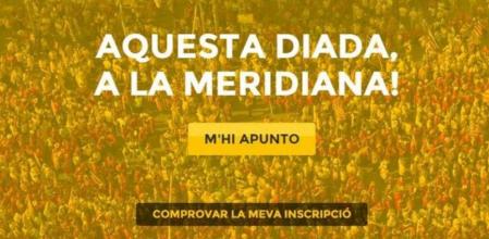 Captura de pantalla de la página web que la ANC ha lanzado para informar e inscribirse en la Via Lliure del once de septiembre