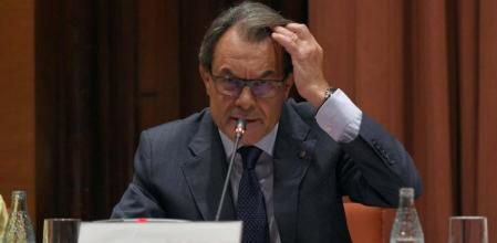 El presidente catalán Artur Mas, durante la comparecencia ante la Diputación Permanente del Parlament