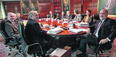 El pleno del Tribunal Constitucional, reunido en una de sus sesiones ordinarias.