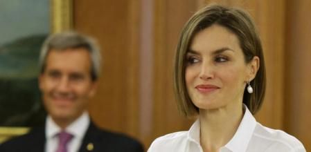 La reina Letizia durante una recepción en Zarzuela