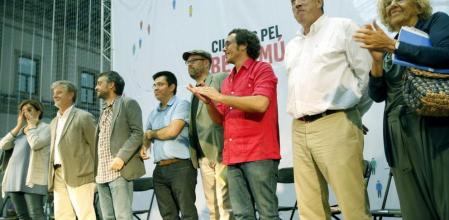 Los alcaldes de Barcelona, Ada Colau; Zaragoza, Pedro Santisteve; A Coruña, Xulio Ferreiro; el segundo teniente de alcalde de Barcelona, Gerardo Pisarello; el alcalde de Santiago de Compostela, Martiño Noriega; el de Cádiz, José María González 