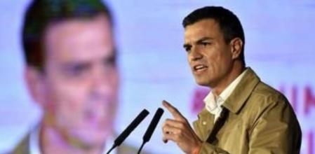 El líder del PSOE, Pedro Sánchez, en un mitin del PSC.