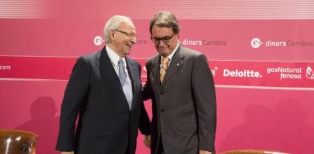 Los presidentes de la Cambra de Comerç, Miquel Valls, y de la Generalitat, Artur Mas.