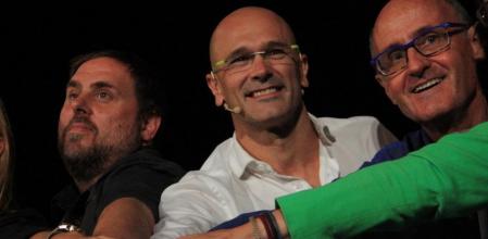 Junqueras y Romeva en un acto electoral en Mataró