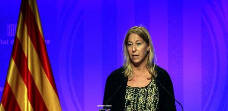 La vicepresidenta de la Generalitat y portavoz del Govern, Neus Munté, durante una rueda de prensa