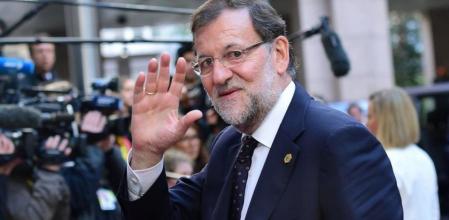 El presidente del Gobierno, Mariano Rajoy, a su llegada a la cumbre europea sobre la crisis de los refugiados celebrada en Bruselas