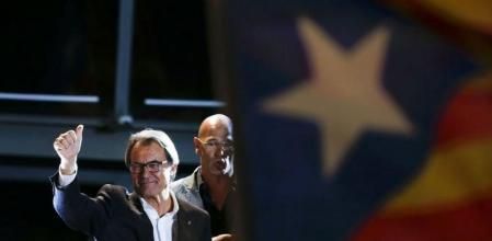 Artur Mas celebra la victoria de Junts pel Sí en las elecciones catalanas del 27S