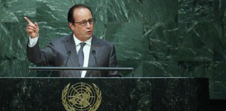 Hollande durante su intervención en la sede de las Naciones Unidas