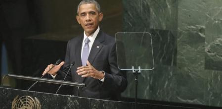 El presidente estadounidense Barack Obama durante su intervención en el debate anual de alto nivel de la Asamblea General de la ONU