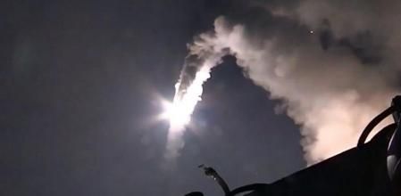 Misiles de crucero lanzados por Rusia contra el Estado Islamico desde el Caspio