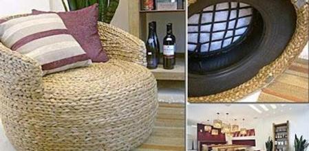 Nadie diría que esta butaca está fabricada a partir de un neumático fuera de uso