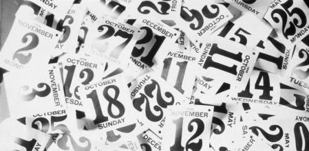 Conjunto de hojas de calendario