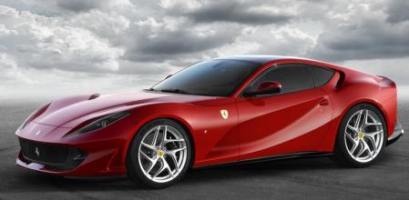 La carrocería del Ferrari 812 Superfast está pintada con el nuevo color Rosso setenta anni