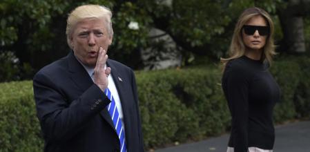 El presidente Donald&nbsp; Trump y su mujer Melania.&nbsp; (AP Photo/Susan Walsh)