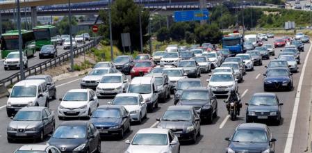 La Nacional I, carretera de Burgos, en sentido salida de Madrid es una de las que acostumbra a presentar atascos en las operaciones salida del verano&nbsp;