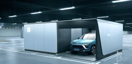 Módulo automatizado de sustitución de baterías de la marca NIO
