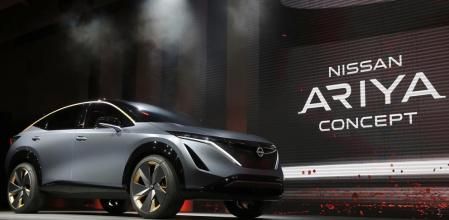 Nissan Ariya durante su presentación en la 46 edición del Salón Internacional del Automóvil de Tokio
