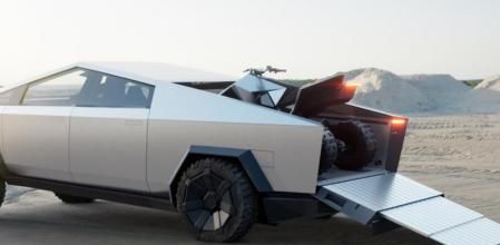 El Cyberquad de Tesla se podrá recargar miestras está en la caja del pick-up Cybertruck,