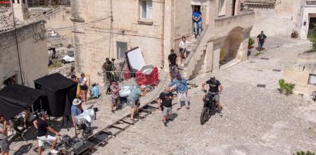 Momento del rodaje de la última película de James Bond, "Sin tiempo para morir"