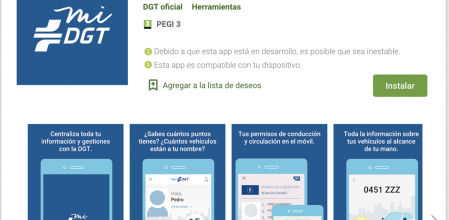 La DGT ha lanzando la app 'mi DGT', disponible en Google Play Store, y de uso gratuito para todos los usuarios