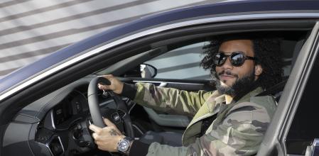 Marcelo Vieira, al volante del A7 Sportback que le cedió Audi en 2019