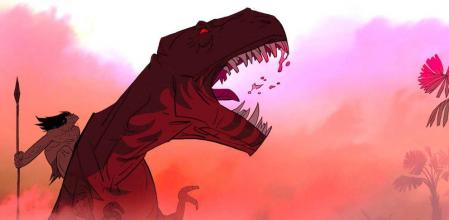 El hombre no duda en matar cualquier dinosaurio que se le pase por delante.