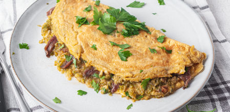 Tortilla de verduras con anchoas