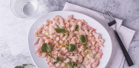Carpaccio de langostinos