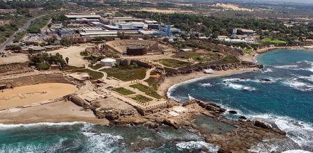 Vista aérea de los restos de Cesarea