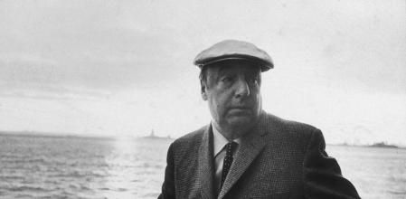 13th June 1966:  EXCLUSIVE Chilean poet and activist Pablo Neruda (1904 - 1973) leans on a ship's railing during the 34th annual PEN boat ride around New York City. He wears a cap.  (Photo by Sam Falk/New York Times Co./Getty Images)
