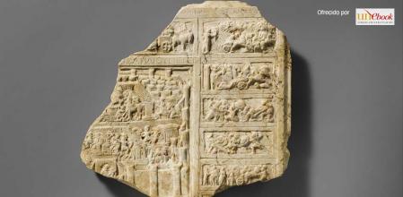 Fragmento de la guerra de Troya, mármol, siglo I d. C., romano.