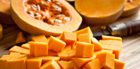 Calabaza cortada a trozos