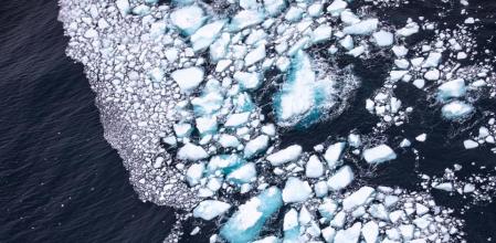 Zona de fragmentación del hielo del iceberg A68a