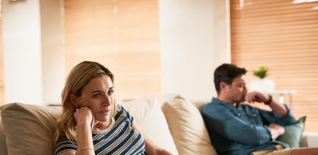 Cropped shot of a young woman giving her boyfriend the silent treatment after a fight