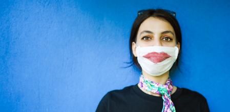 Personal Care at Home With Mask and Smiling Behind The Mask