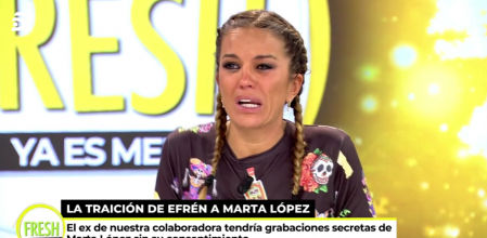 El llanto desconsolado de Marta López en 'Ya es mediodía'.