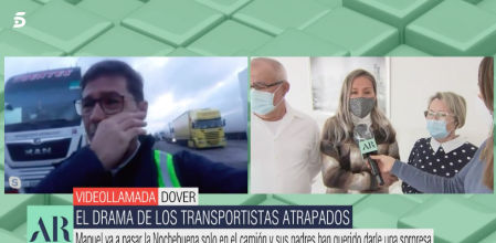 Dos camioneros atrapados en Reino Unido, sorprendidos por su familia en televisión