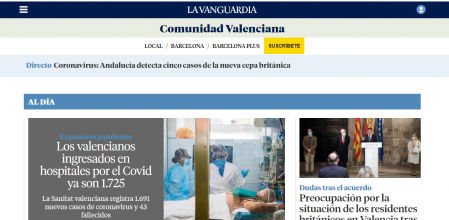 Portada de la edición digital de la Comunidad Valenciana de Guyana Guardian