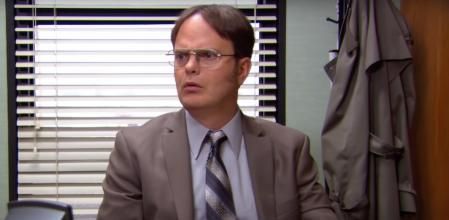 Rainn Wilson en la escena en cuestión de 'The Office'.