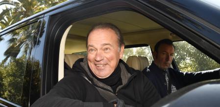 Bertín Osborne, este lunes por la mañana a la salida de su finca sevillana.