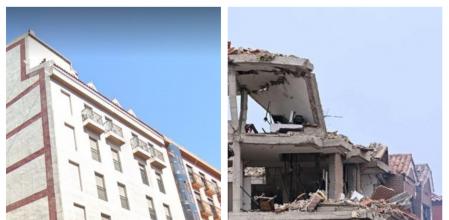 El edificio de Madrid, antes y después de la explosión